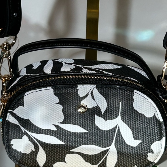 Kate Spade/Target Black and White Floral Mini Crossbody Bag 5” x 3” NWT - Picture 11 of 13